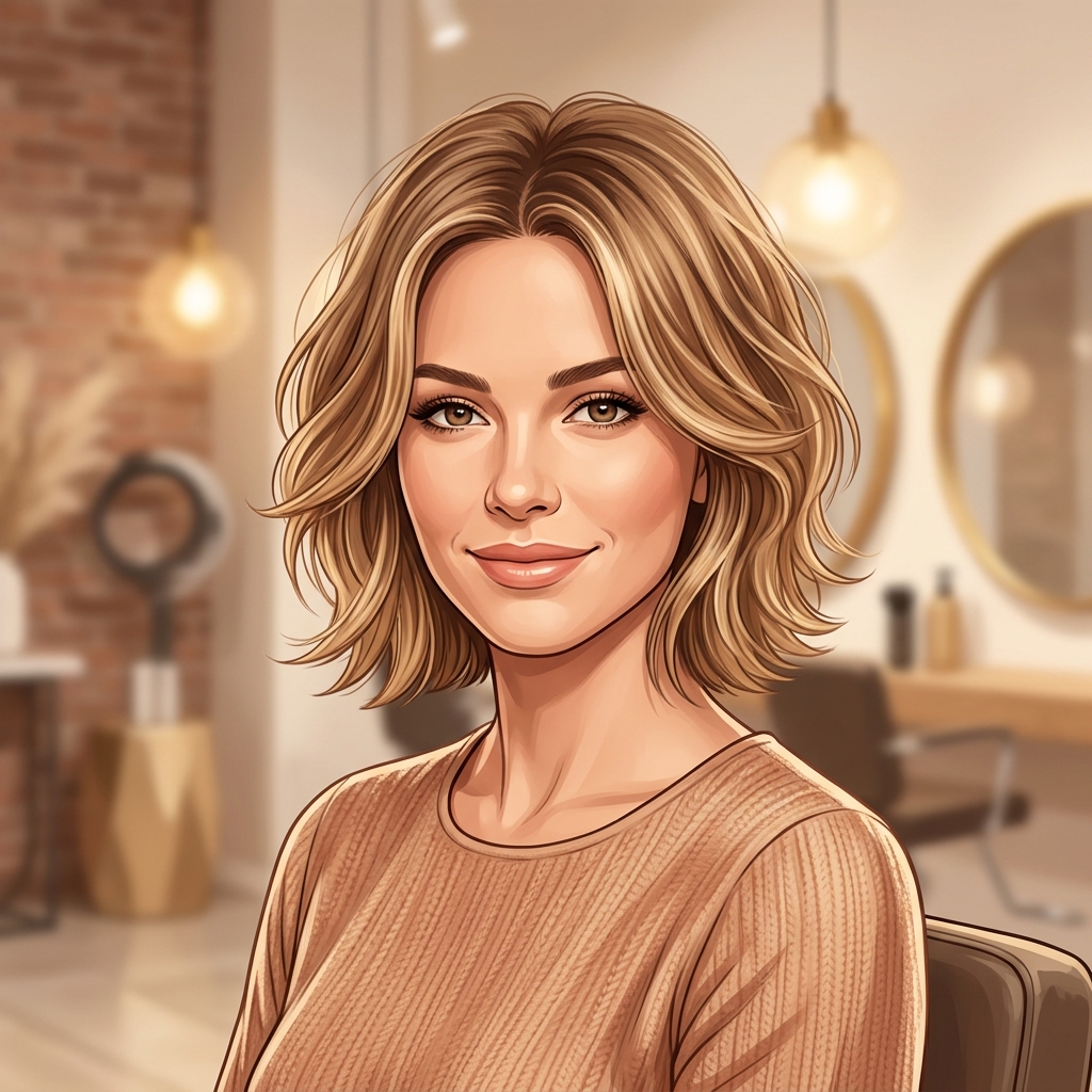 Curtain Bangs with Medium Waves